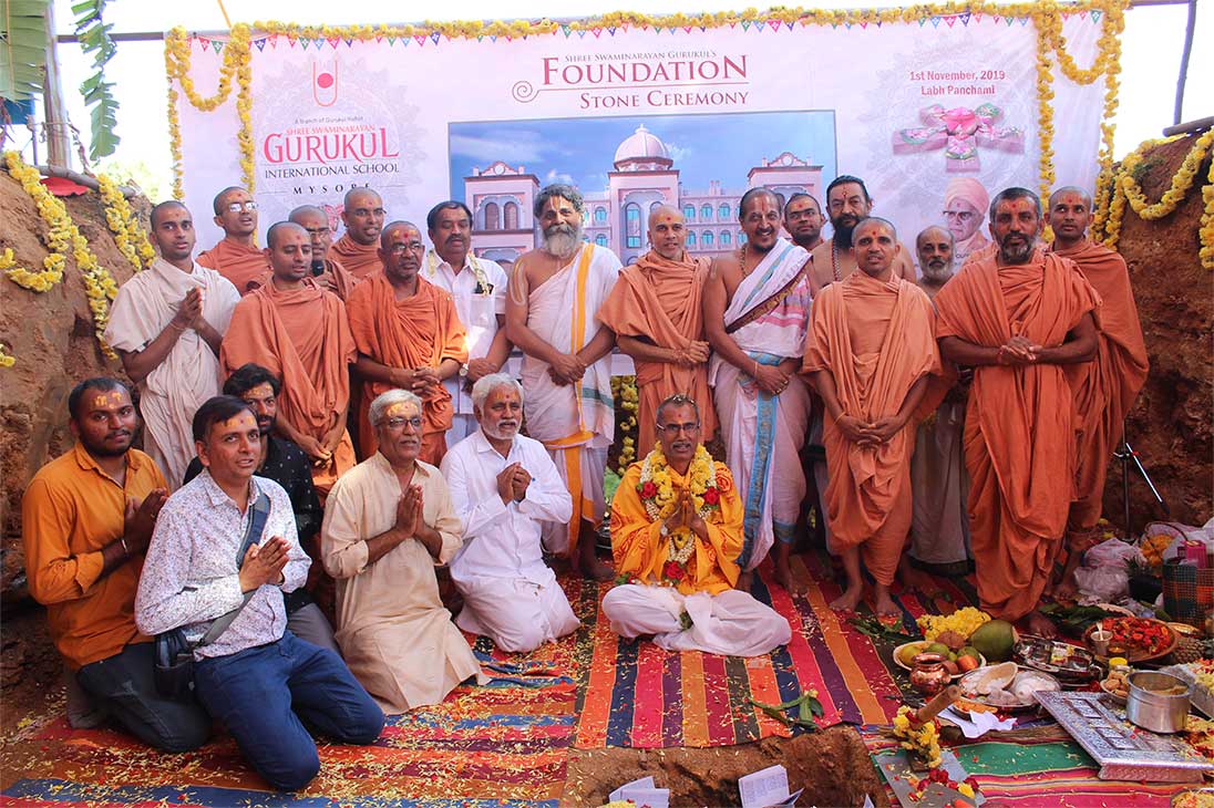 Foundation stone ceremony of Shree Swaminarayan Gurukul Mysore