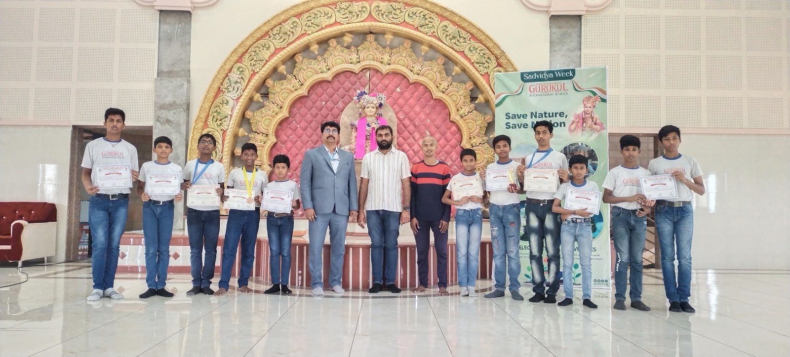 Shining Stars of Gurukul Suryapet winning Medals at 5th District Level Yogasana Championship-2024