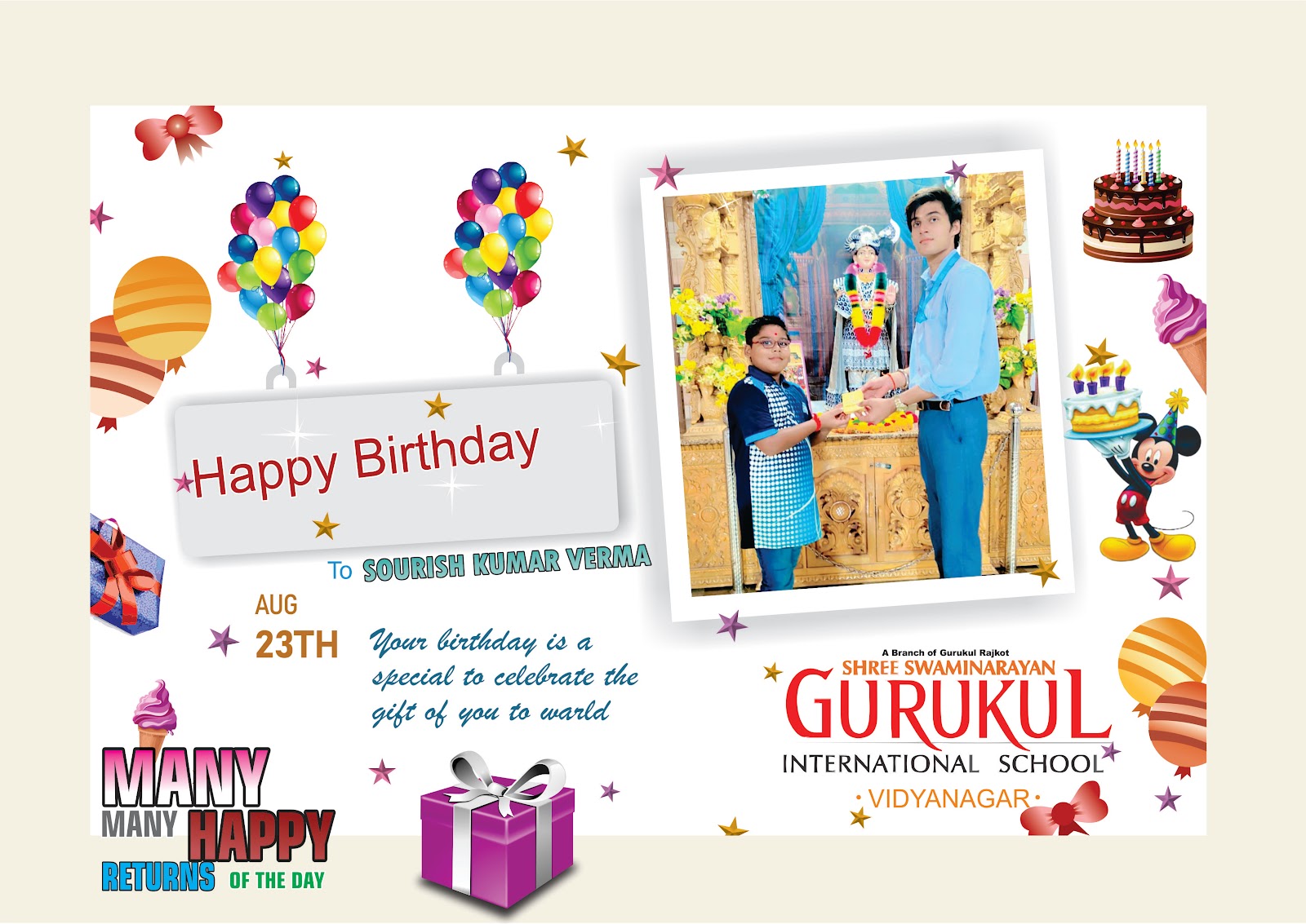 Birthday of Sourish Kumar Verma