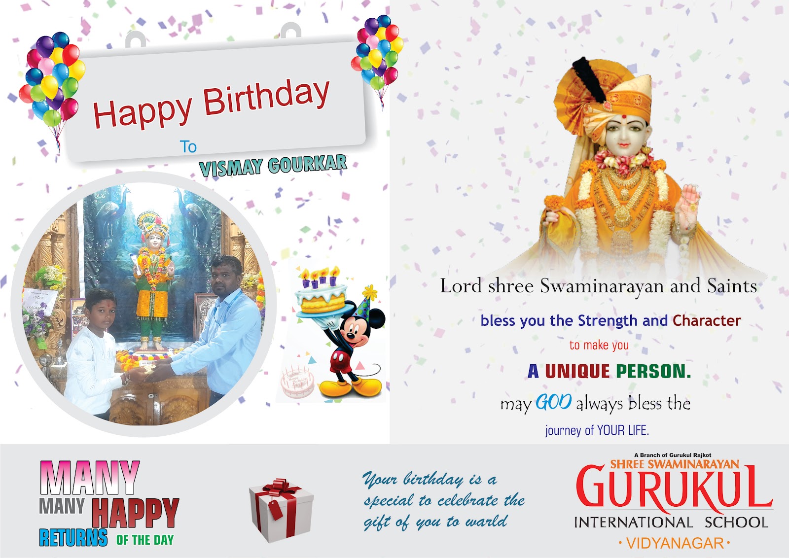 Birthdays of Students of Gurukul Vidyanagar 2024-25