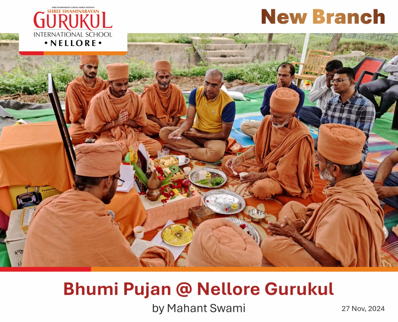 Bhumi Pujan of Shree Swaminarayan Gurukul Nellore