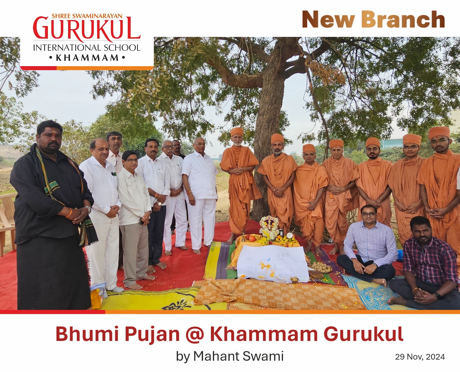 Bhumi Pujan of New Branch of Shree Swaminarayan Gurukul in Khammam