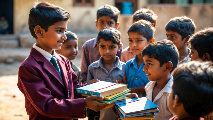 Donate books and stationery to underprivileged students
