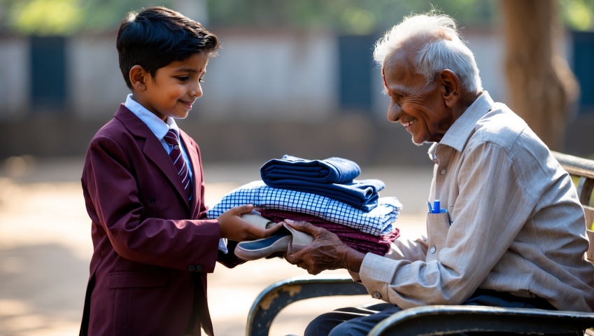 Donate clothes, slippers, or shoes to those in need.
