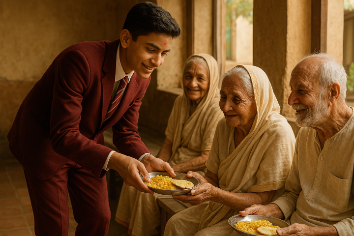 Donate food to orphanages or old age homes.