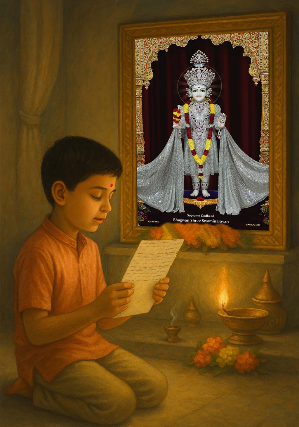 Write a Gratitude Letter to Ghanshyam Maharaj & Read before God.