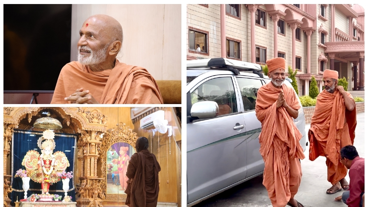 Welcoming Elder Swamiji