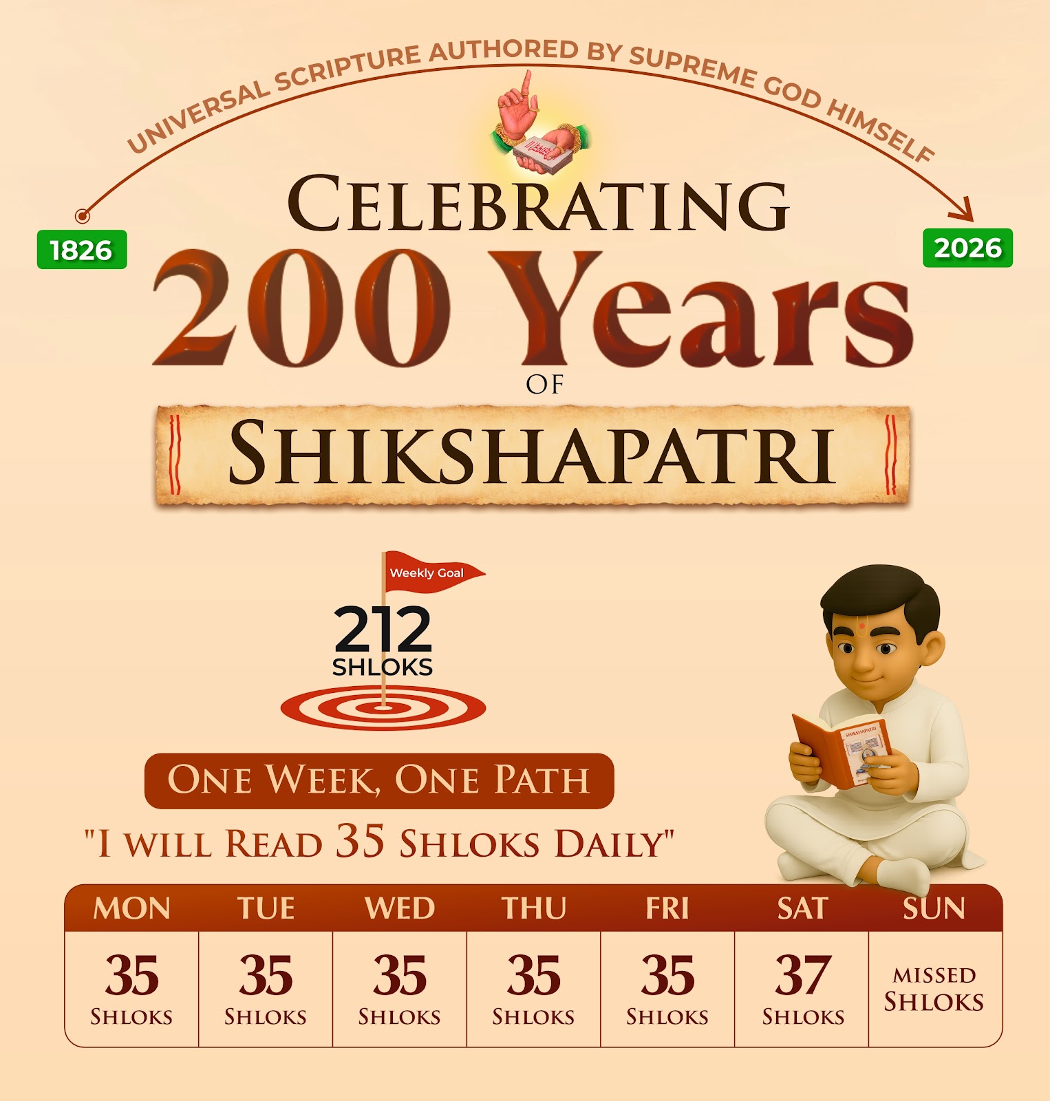 Shikshapatri Path Commences with Mission before Vasanth Panchami