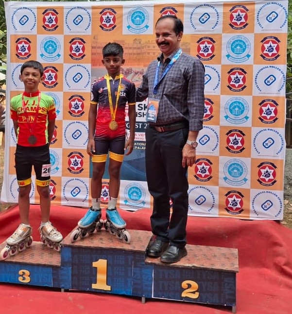 Master Karun V Kumar Wins Gold at CBSE South Zone-II Roller Skating 2025
