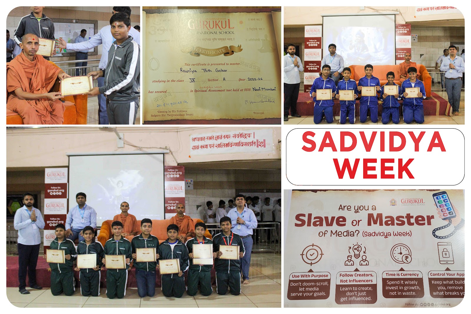 Blessings and Certificates from Swamiji