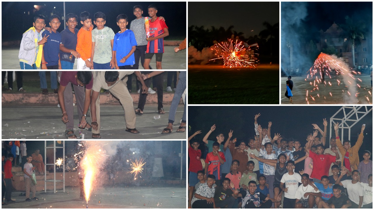 Diwali Celebration By Burning Fire Crackers