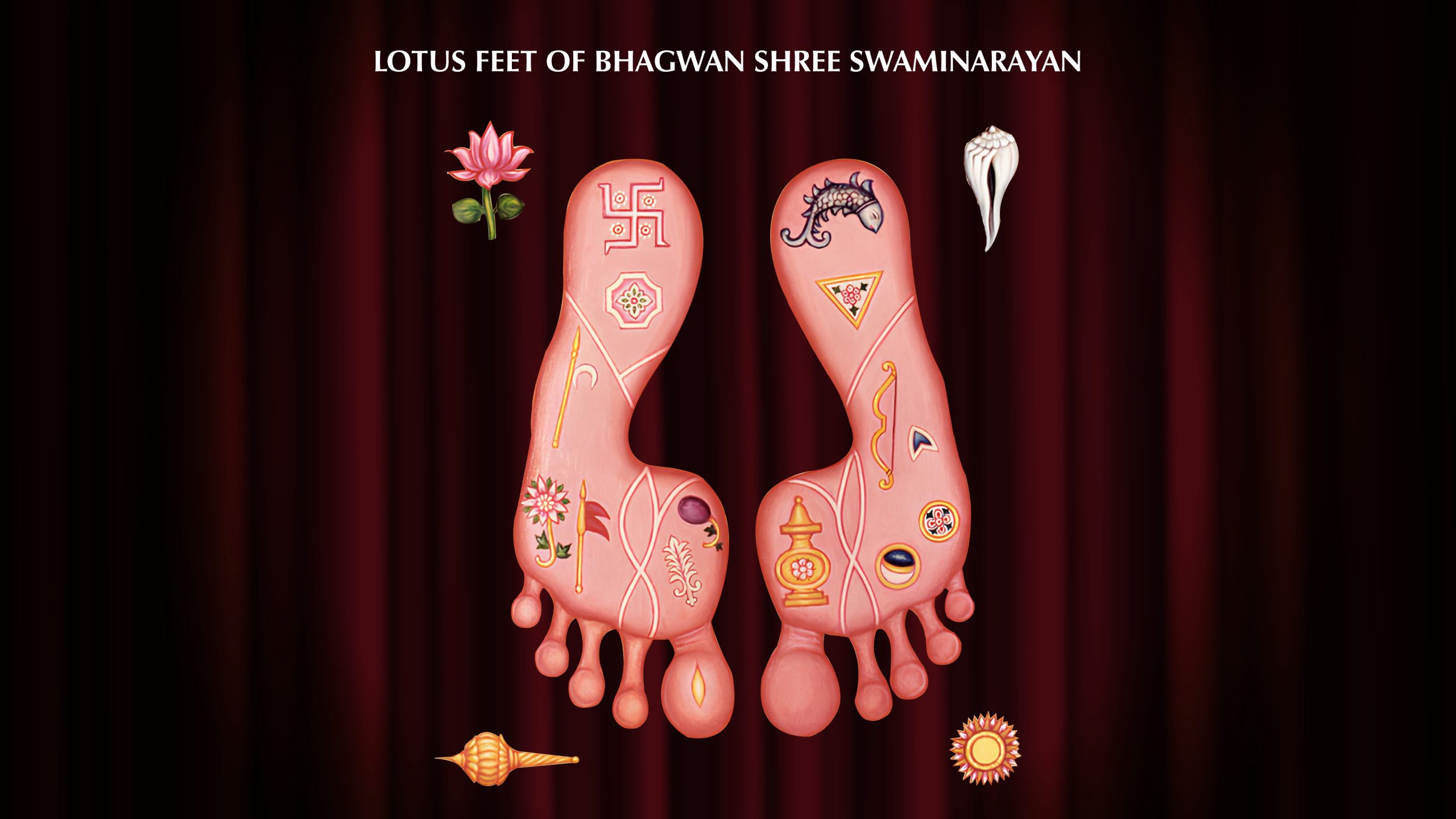 11 Charnavind Scaled, 12 Specialities Of Bhagwan Swaminarayan Divine Revelation Of 16 Sacred Marks