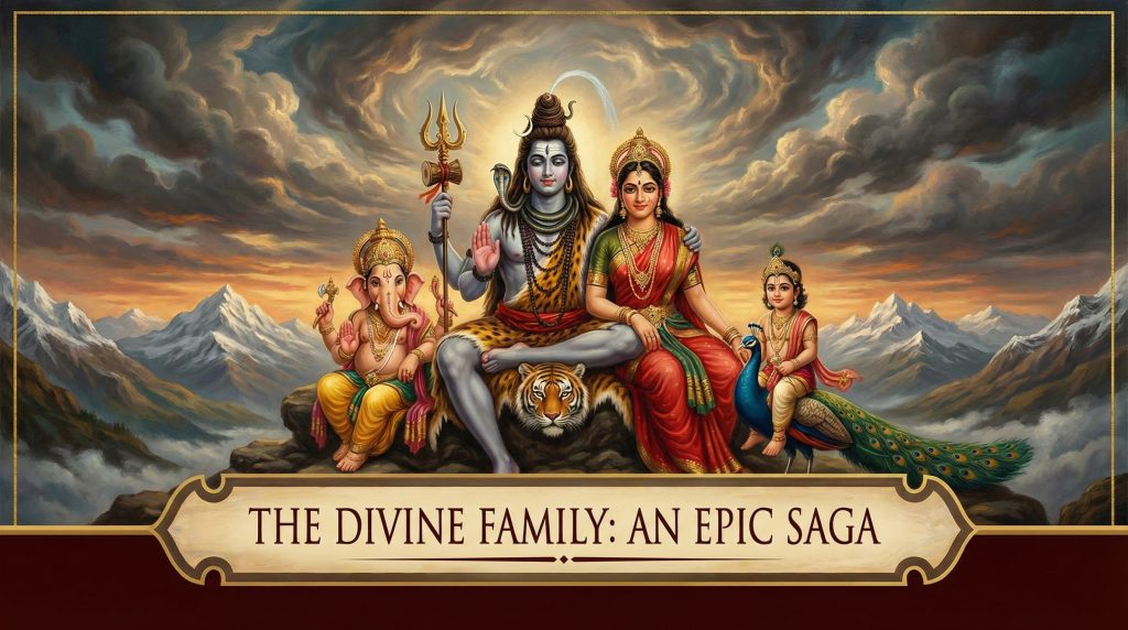 Lord Shiva And Family Parvatiji Ganesh Karthik Swami Shankar Bhagwan