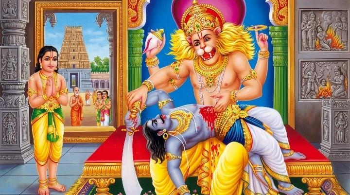 Narasimha Avatar Killing Hiranyakashipu To Protect Devotee Prahlad