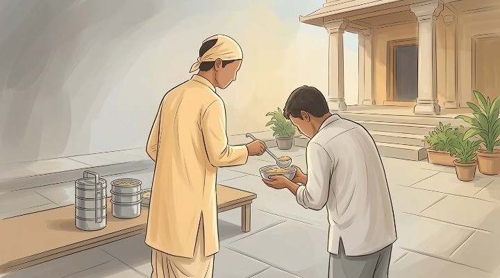 Illustration Of Selfless Service Activity Showing How Seva Brings Emotional Calmness And Mental Clarity.