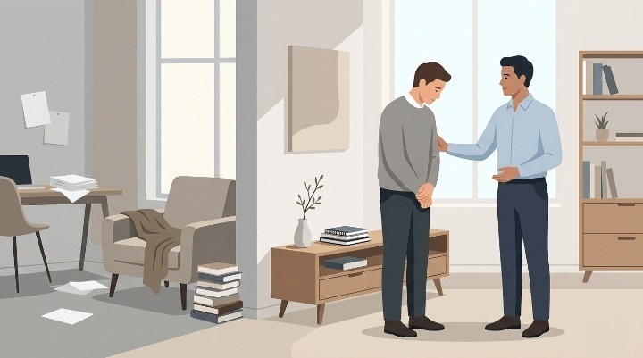 Illustration Of Accepting Mistakes And Seeking Forgiveness Showing Emotional Relief And Mental Clarity.