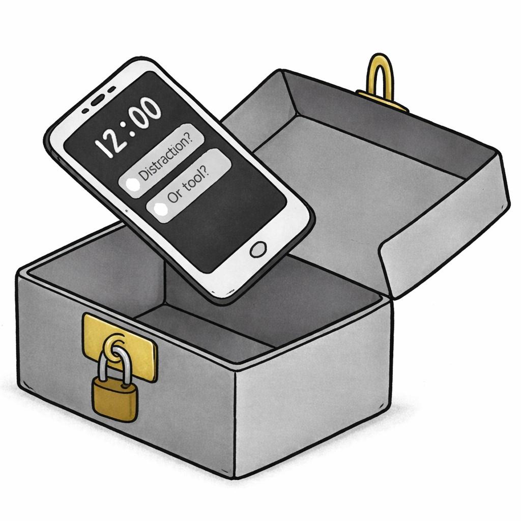 Storing The Phone In Locked Container So That Its Hard To Access