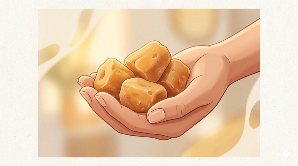 A Hand Holding Jaggery