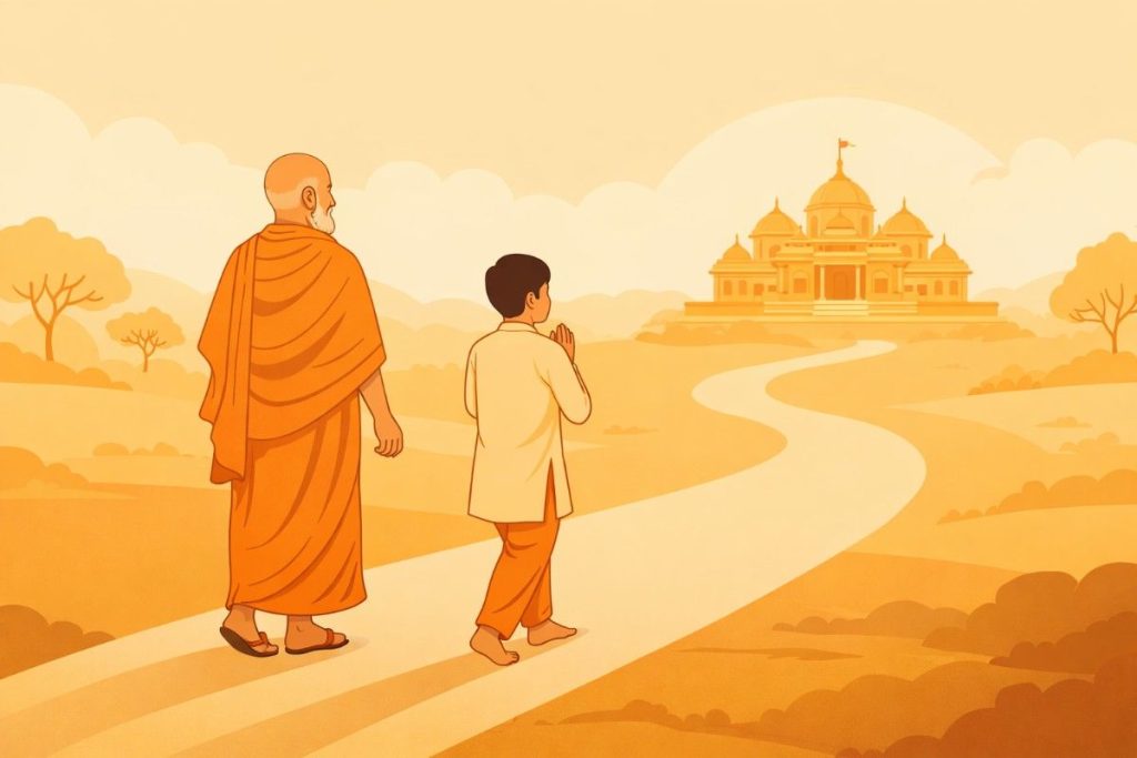 Guru And Devotee Leading Their Path To Akshardham