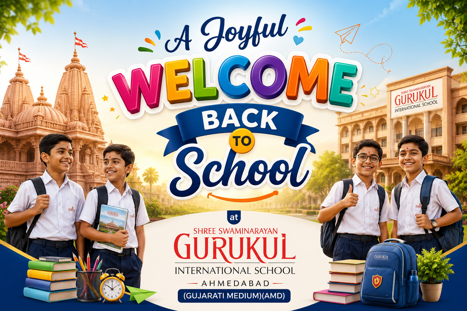 A Joyful Welcome Back to School(Gujarati Medium)