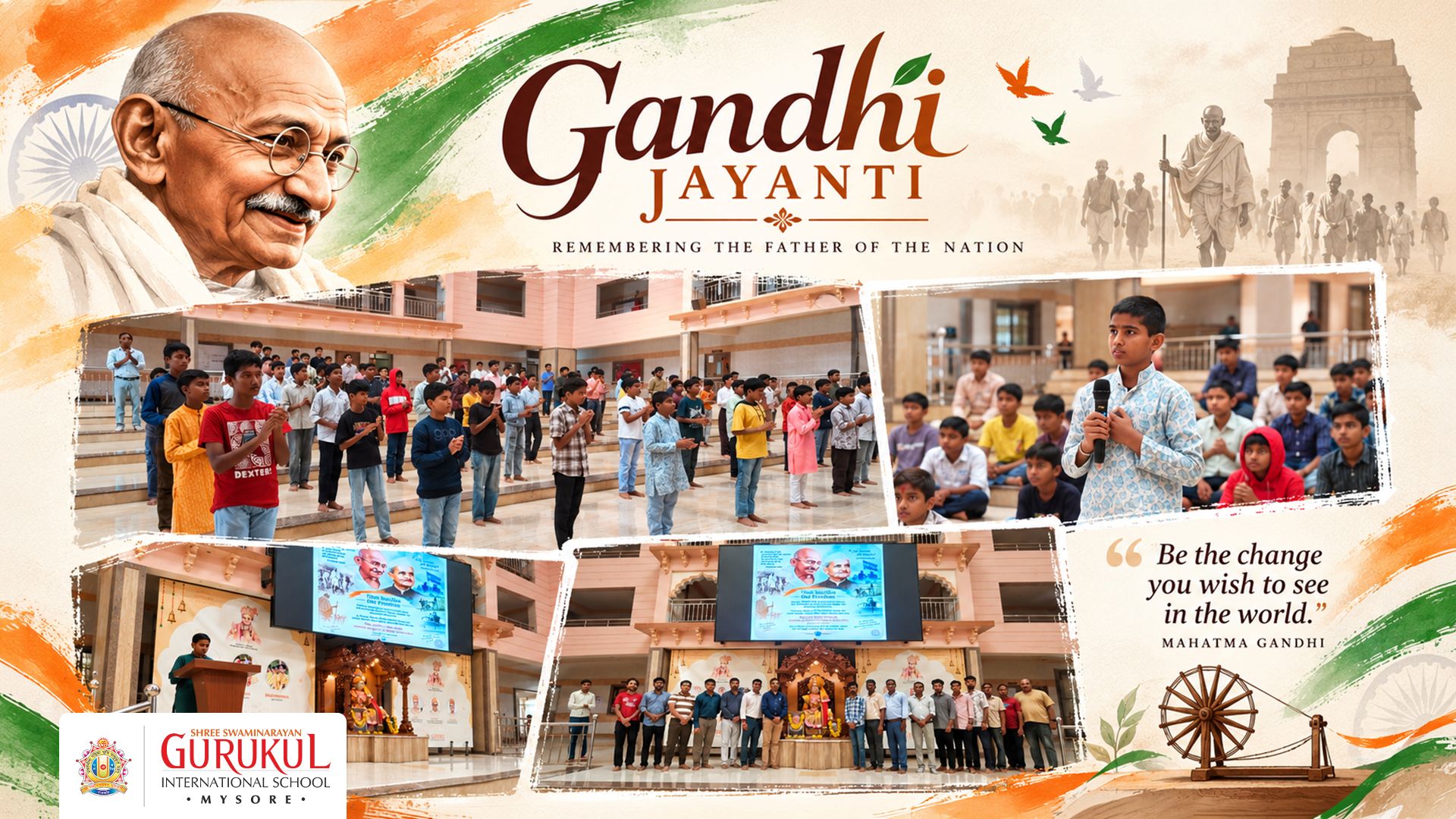Gandhi Jayanti and Lal Bahadur Shastri Jayanti Celebration at Gurukul Mysore