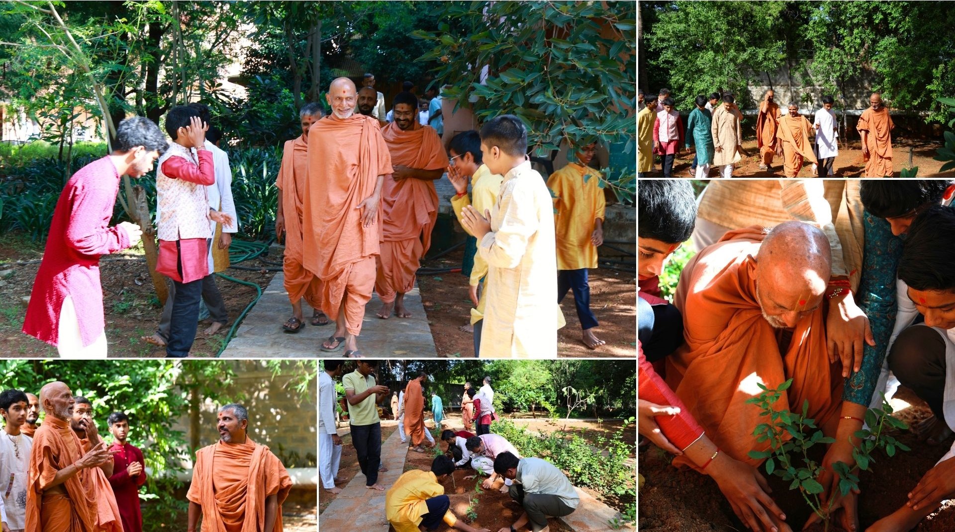 Pujya Mahant Swamiji Garden Visit and Plantation